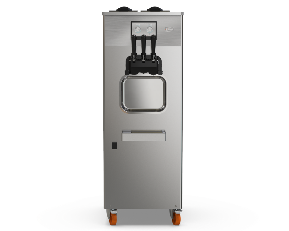 Machine sur pied pour glace soft avec commandes touch screen et 2 parfums + 1 mix