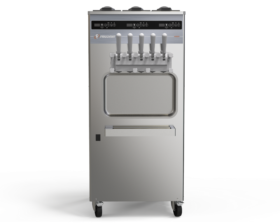 Machine soft sur pied 3 parfums + 2 mix, disponible en version gravité ou avec pompe